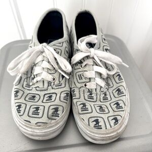 Vans x USPS Post Office Womens Sneakers Shoes Off White Graphic Canvas 6.5